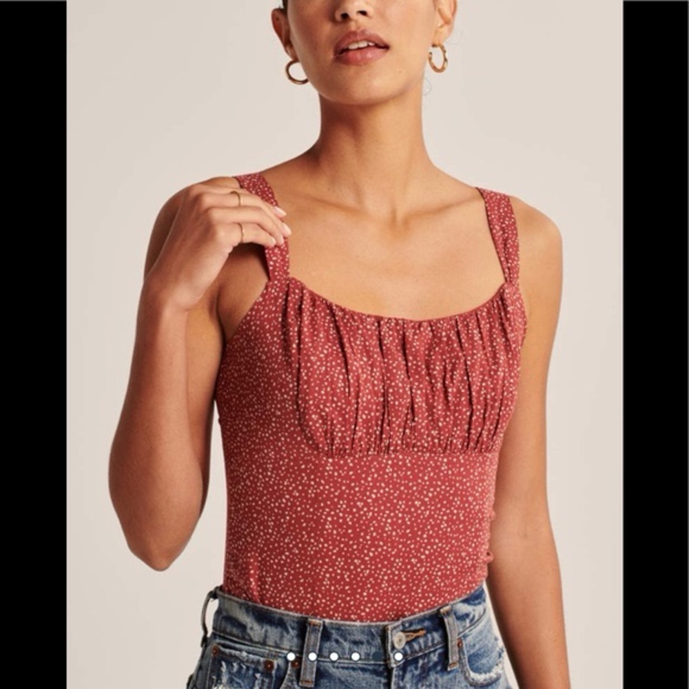 Abercrombie & Fitch Red Floral Bodysuit